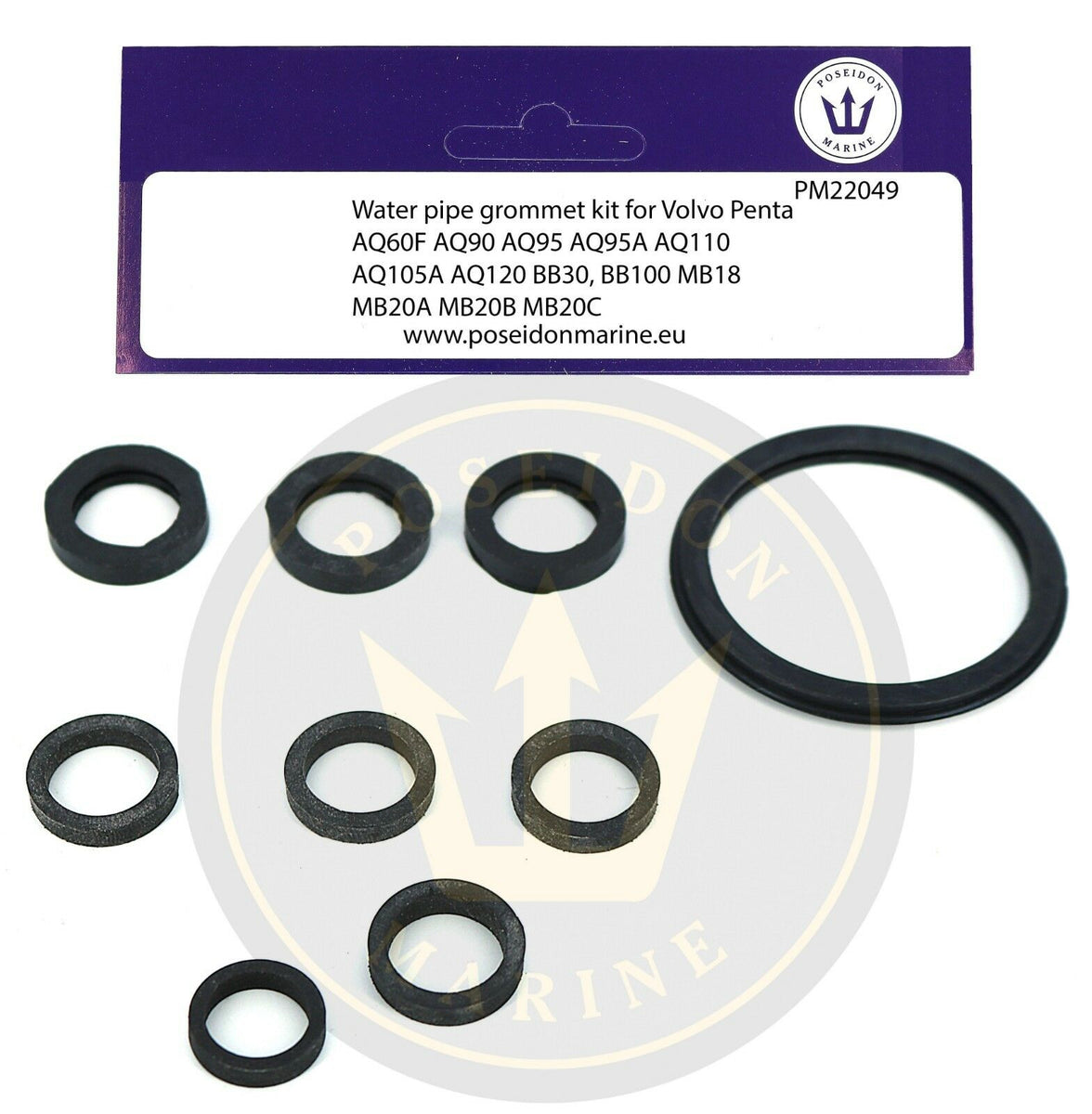 Water pipe seal kit for Volvo Penta AQ60 AQ90 AQ110 AQ120 AQ105A MB18