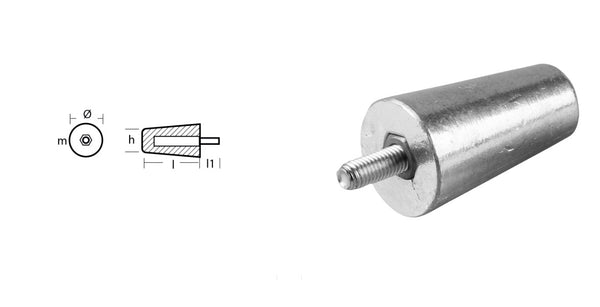 Tecnoseal® 02525-1 아연 양극 콘 Hamilton 912 Jet HJ363 HJ391 111644