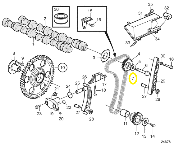 Cadena de distribución Volvo Penta® D4 D6 3582642