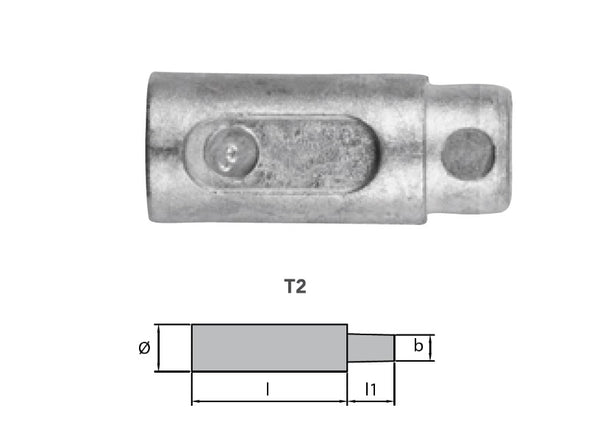 Tecnoseal® 02020 아연 양극봉 펜슬형 (Caterpillar 규격, 길이 26mm)