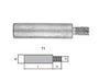 Tecnoseal® 02021/1 Zinc anode rod pencil Caterpillar 3500-series 116-7011 without plug