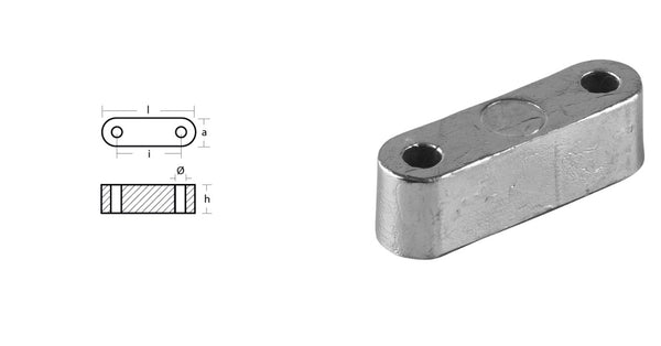 Tecnoseal® 02521AL Aluminum Anode bar short  Hamilton Jet HJ274 HJ322 HJ362 203124