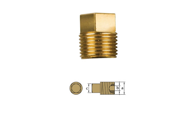 Tecnoseal® 02023TP reserve messing plug 1/2'' BSPT voor Caterpillar D336 D343 D379 6L2289