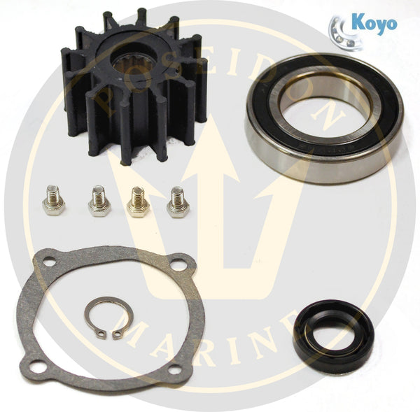 PoseidonMarine® 볼보 펜타 V6 V8 펌프용 워터 펌프 수리 키트 (856952, 857451, 4볼트 커버 포함)