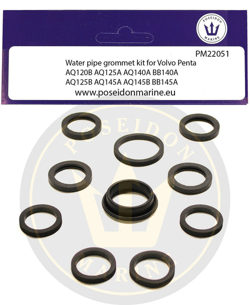Crom® Cooling pipe gaskets Volvo Penta AQ120B AQ125 AQ140A AQ145A 18-0377 22051