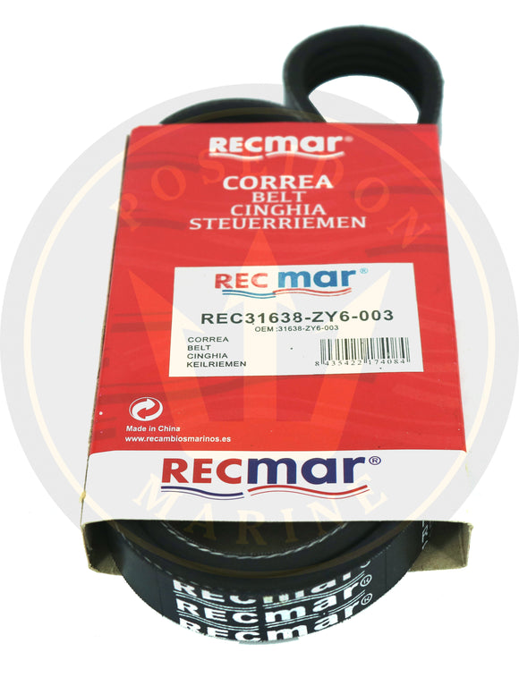 Recmar® alternator Belt For Honda 115-140HP replaces 31638-ZY6-003