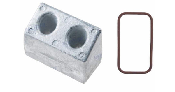 Anodo di zinco del collettore Recmar® per Volvo Penta V6 V8 con catalizzatore 21403633