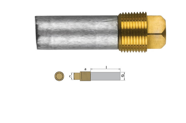 Tecnoseal® 02024T 아연 양극 키트, Caterpillar 3126B 3208 3406용, 1/2" BSPT 플러그 포함 6개입L2288