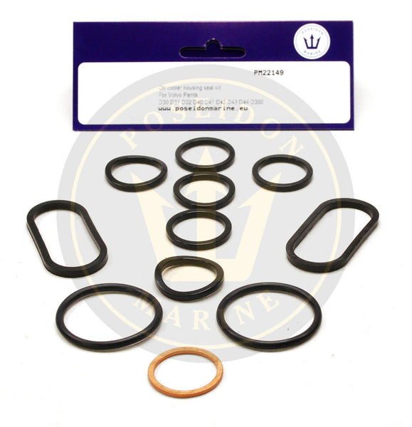 Recmar®Oil cooler housing seal kit for Volvo Penta 30 31 40 41 42 43 44 300 inc 859086