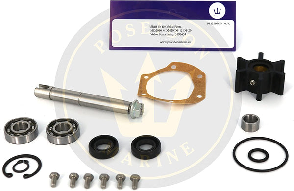 Sea Water Pump Shaft Repair Volvo Penta MD2010 MD2020 D1-13 D1-20 Pump 3593654