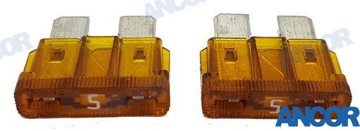 ANCOR 604005 5 AMP ATC 3/4” X 13/16” MARINE GRADE ELECTRICAL FUSE LOT OF 2