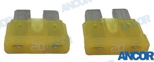 ANCOR 604020 20 AMP ATC 3/4” X 13/16” MARINE GRADE ELECTRICAL FUSE LOT OF 2