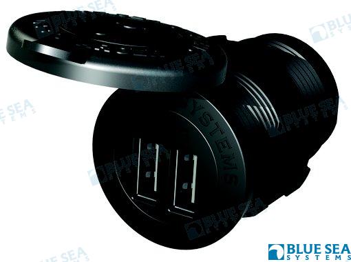 12/24VDC STIKKONTAKT DOBBELT USB 4.8A