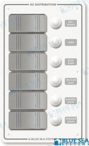 PANEL WATERPROOF 12VDC 6 BREAKER VERT.