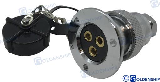 FEDÉLZETI CSATLAKOZÓ MŰANYAG SAPKA 5A 3P 11024