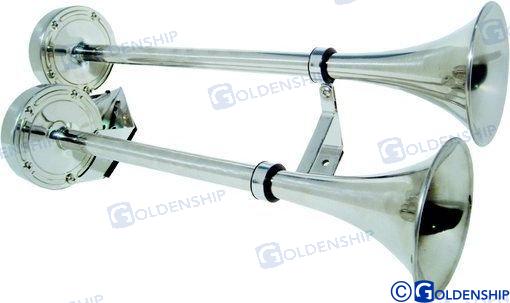 DOBBELT ELEKTRISK HORN SS 12-1/2" 12V
