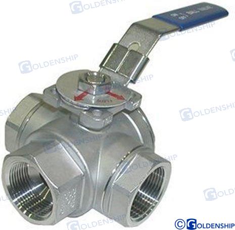 Goldenship® 3-WAY BALL VALVE 1" GS30032