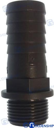 POLYPROPYLENE MALE HOSE CONNECTOR 3/4-25