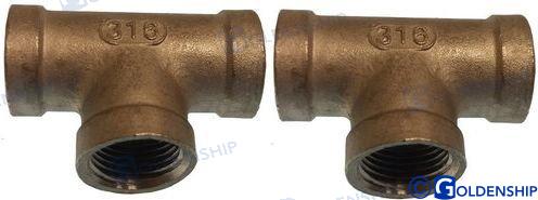 Goldenship® TEE BANDED AISI 316 1/2 (2) GS30531