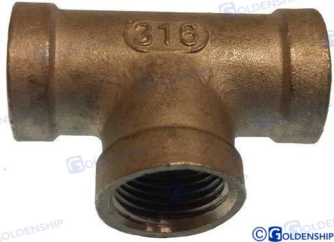 Goldenship® TEE BANDED AISI 316 1-1/4 GS30534