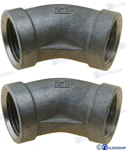 Goldenship® 45º ELBOW BANDED INOX 3/8" (2) GS30560