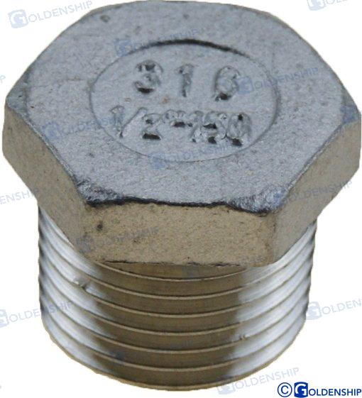 Goldenship® HEX HEAD PLUG AISI 316 1" GS30583