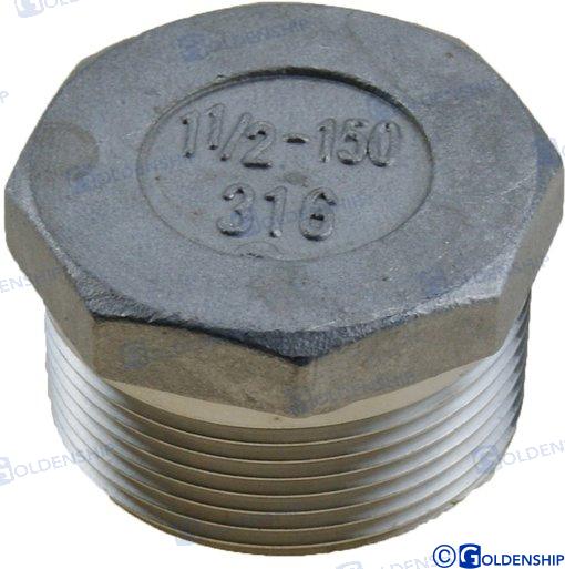 Goldenship® HEX HEAD PLUG AISI 316 1-1/2" GS30585