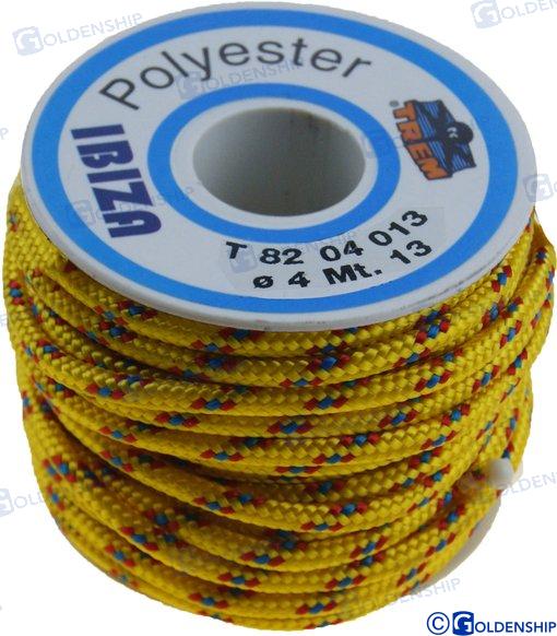 POLYESTER BRAIDED ROPE 2.5 MM. YELLOW 60151
