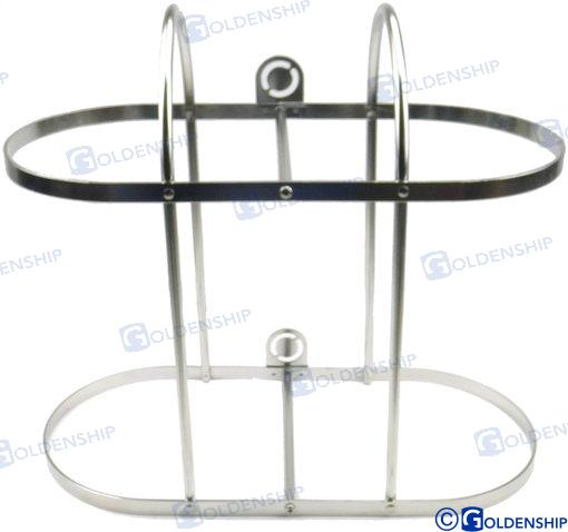 Dubbele spatbordhouder RVS 2*30 cm.