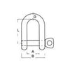 D SHACKLE, SCREW PIN 12MM (15)