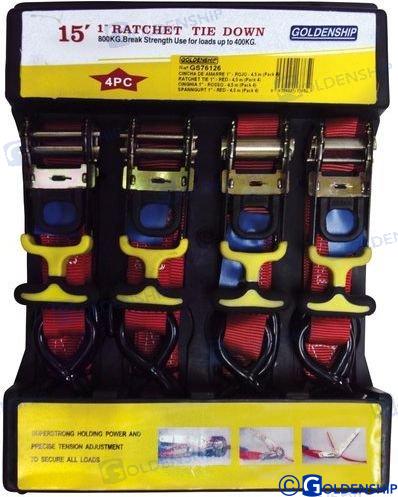 RATCHET TIE 1" - RED - 4,5 M (4)
