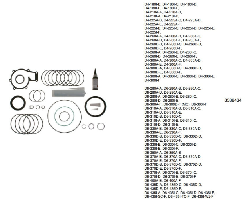 Conversion Gasket Kit for Volvo Penta D4 D6 Replaces 3588434 Poseidon
