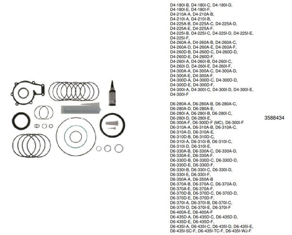 SLP® Oil pan gasket Set Volvo Penta D4 D6 3588434