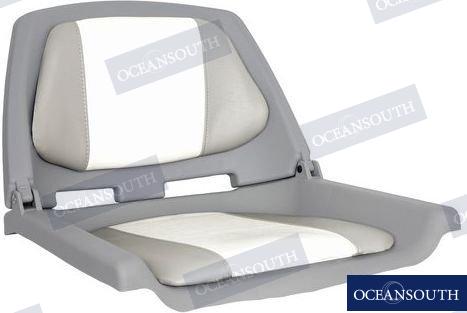 FISHERMAN SEAT FOLDING PADDED GREY/WHITE 702-22