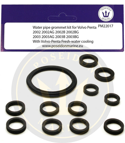 Crom® Volvo Penta 2002 2003 用冷却パイプガスケット（淡水クーラー付き）