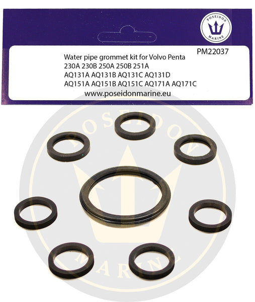 Cooling Pipe gaskets for Volvo Penta 230A 230B AQ131 AQ151 AQ171 Water Pipe 18-3889 22037