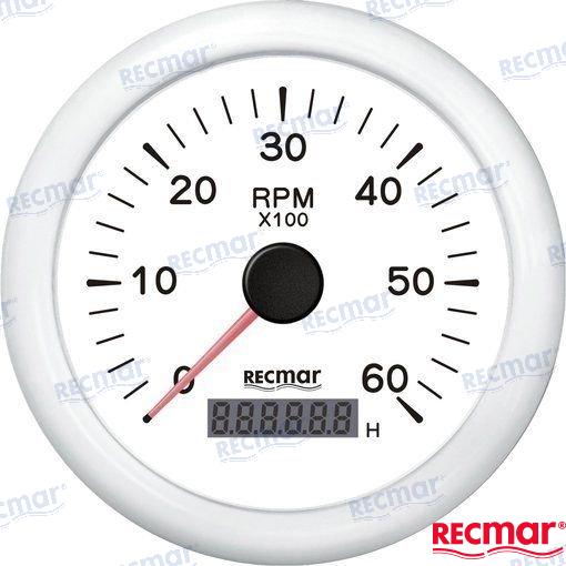 Tachometer 6000 rpm White