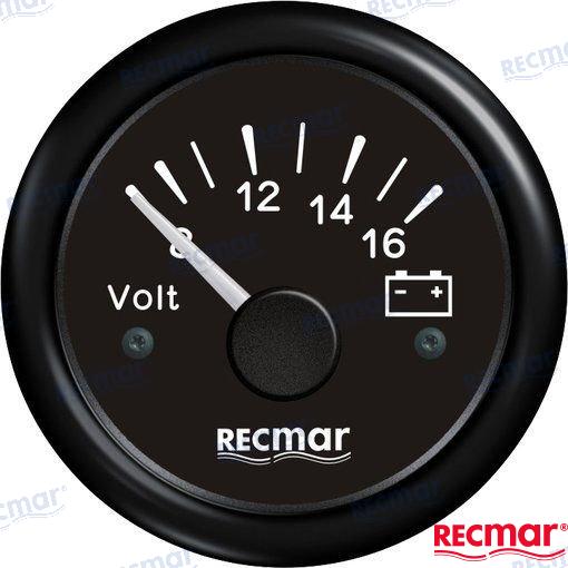 VOLTIMETER 8-16V 51 mm BLACK For Outboard Mercury Mariner Yamaha Suzuki
