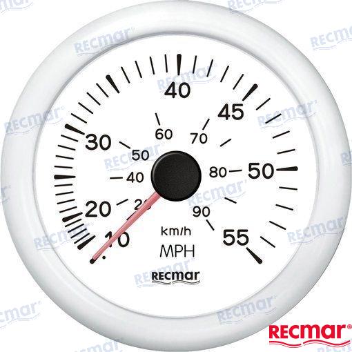 Speedometer 0-55 mph White