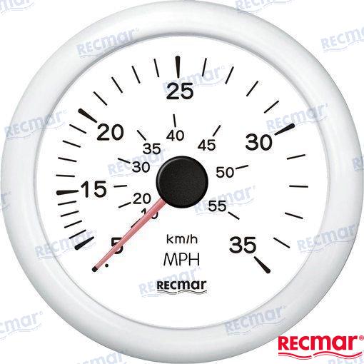 Speedometer 0-35 mph White