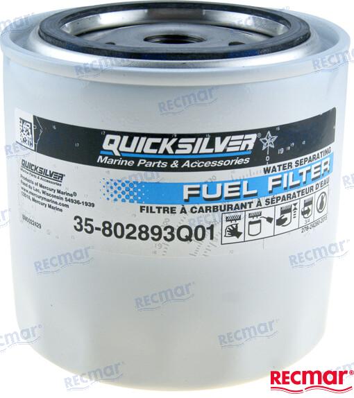 Water separating fuel filter spin-on 25 micron Mercury OEM