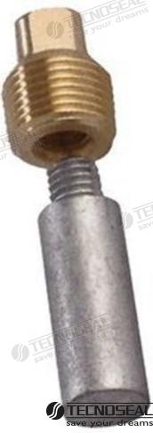 ボルボペンタペンシルアノード Ø15.5 L.40 真鍮プラグ付き 1/2インチ Bspt
