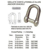 ANCHOR SHACKLE AISI 316 10MM