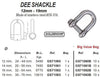 TRAWLING D SHACKLE, SCREW PIN 14MM (10)