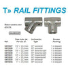 RAIL CONNECTION "T" UNIV. 60? 7/8"