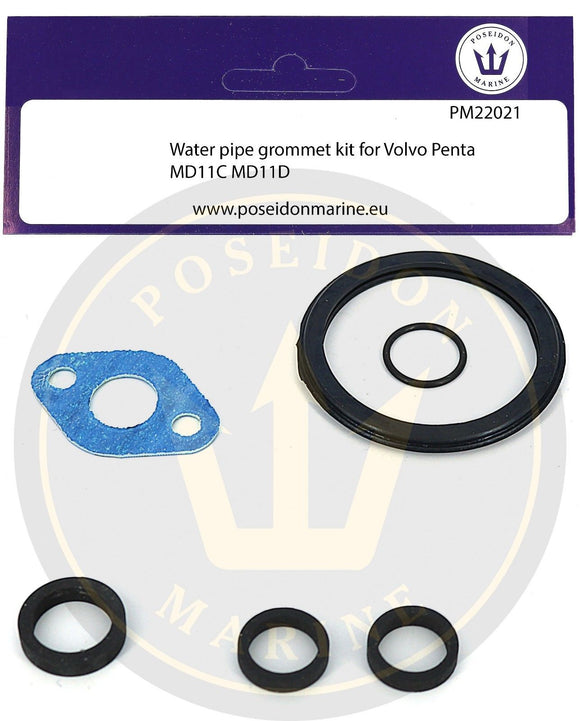 Water pipe seal kit for Volvo Penta MD11C MD11D inc.: 800326 859107