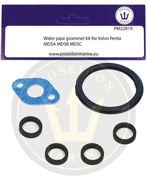 Water pipe seal kit for Volvo Penta MD5A MD5B MD5C inc.: 800326 859107