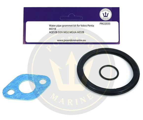 Cooling pipe gaskets for Volvo Penta MD1B AQD2B D2A MD2 inc.: 800326 859107