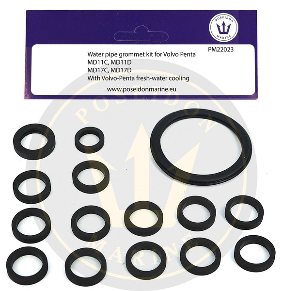 Crom® Cooling pipe gaskets for Volvo Penta MD11 MD17 fresh water cooled
